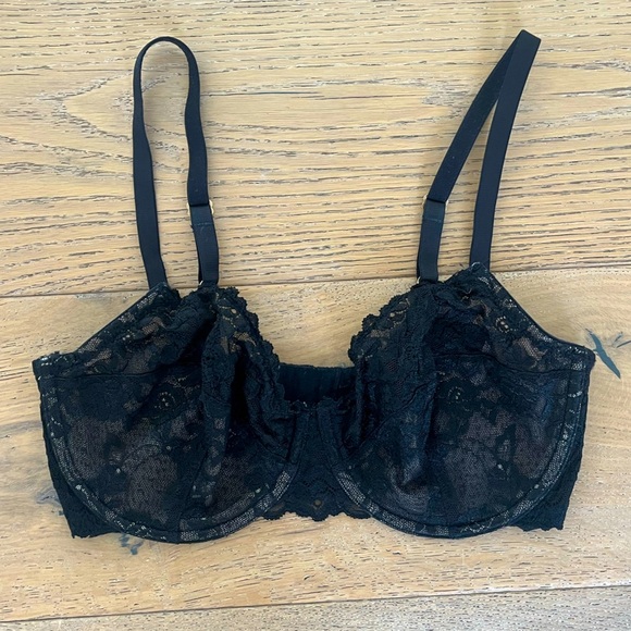 Natori Black Lace Unlined Bra 34DD (E) - Picture 1 of 9